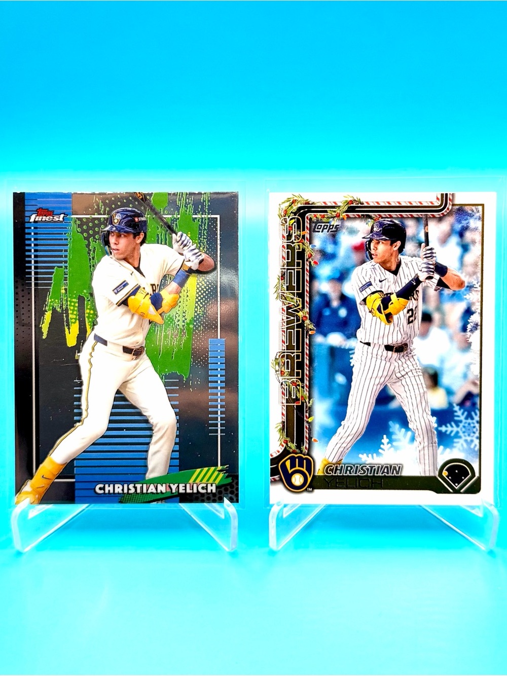 🔥Christian Yelich Lot! 🔥Topps Holiday + Topps Finest Common! 🤯